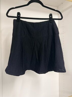 Nanette Lepore Black Textured Flare Skirt - Women's Skirt